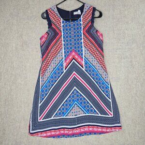 Sleeveless Geometric Print Shift Dress M By Lots Of Love